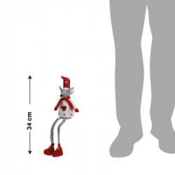 Villa D'este Home Tivoli 'Trendy Christmas', Set 3 Topini gambe morbide h.34 cm