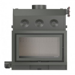 Solzaima Ecofogo Eco Grey - Termocamino a Legna, Senza Cornice, 21,7 kw, Grigio