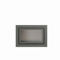 Solzaima Ecofogo Eco Grey - Termocamino a Legna, Cornice 4 Lati 7,4 cm, 21,7 kw, Grigio