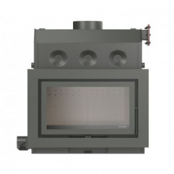 Solzaima Ecofogo Eco Grey - Termocamino a Legna, Cornice 4 Lati 7,4 cm, 21,7 kw, Grigio