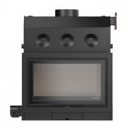 Solzaima Mytho Eco - Termocamino a Legna, Senza Cornice, 21,7 kw, Nero