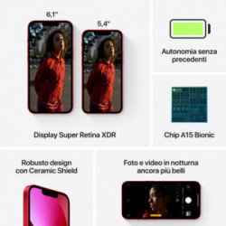Apple iPhone 13 128GB RED *ESTENSIONE GARANZIA3 3 ANNI IN PIU' in omaggio*