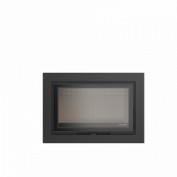 Solzaima Mytho Eco - Termocamino a Legna, Cornice 4 Lati 7,4 cm, 21,7 kw, Nero