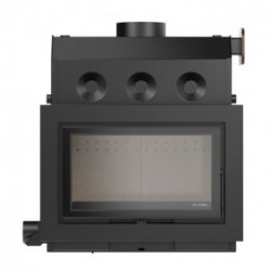 Solzaima Mytho Eco - Termocamino a Legna, Cornice 4 Lati 7,4 cm, 21,7 kw, Nero