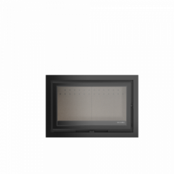 Solzaima Mytho Eco - Termocamino a Legna, Cornice Vetro 4 Lati 4,4 cm, 21,7 kw, Nero