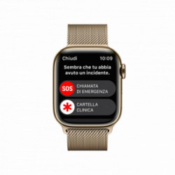 Apple Watch Series 8 GPS + Cellular 41mm Cassa in Acciaio Inossidabile color Oro with con Cinturino Loop Milanese