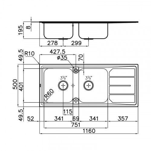 Foster 5812 062 - Lavello Elettra Sopratop,...