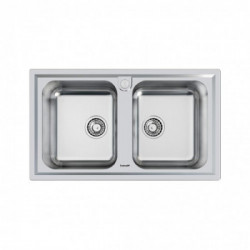 Foster 5886 060 - Lavello Elettra Sopratop, Inox spazzolato, 86x50 cm