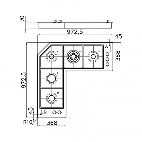 Foster 7238 042 - Piano Cottura a Gas Quadra...