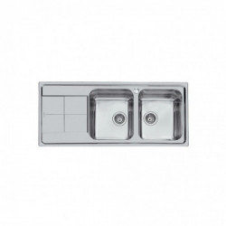 Foster 2112 062 - Lavello KS Sopratop, vasche a SX, Inox spazzolato, 116x50 cm