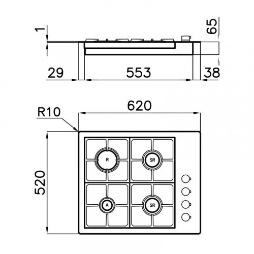 Foster 7256 032 - Piano Cottura a Gas S4000...