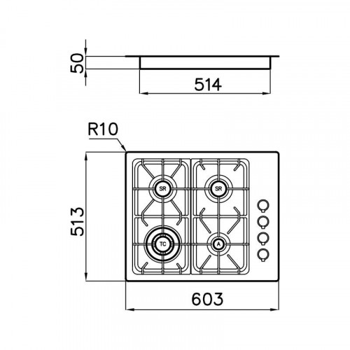 Foster 7243 062 - Piano Cottura a Gas...