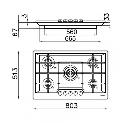 Foster 7600 032 - Piano Cottura a Gas KE...