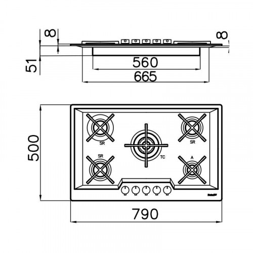 Foster 7610 032 - Piano Cottura a Gas KS...