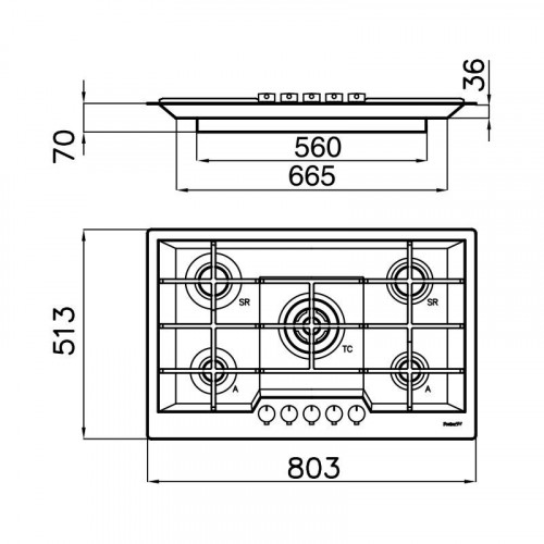 Foster 7601 032 - Piano Cottura a Gas KE...