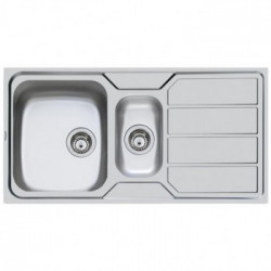Foster 1197 461 - Lavello S1000, 2 Vasche, DX, 97 x 50 cm, Acciaio Inossidabile