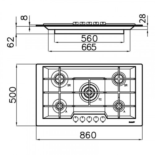 Foster 7603 032 - Piano Cottura a Gas KE...
