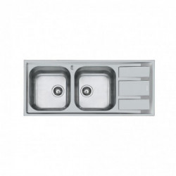 Foster 1972 061 - Lavello FM Sopratop, vasche a DX, Inox spazzolato, 116x50 cm