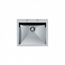 Foster 1243 050 - Lavello Quadra Sopratop, Inox spazzolato, 56x52 cm