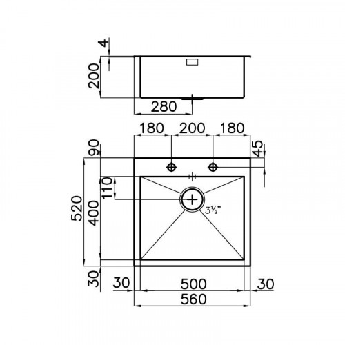 Foster 1243 050 - Lavello Quadra Sopratop, Inox...