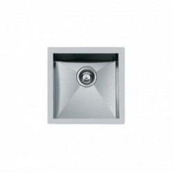 Foster 1214 850 - Lavello Quadra Sottotop, Inox spazzolato, 45x50.5 cm