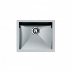 Foster 1215 850 - Lavello Quadra Sottotop, Inox spazzolato, 55x50.5 cm