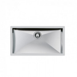 Foster 1218 850 - Lavello Quadra Sottotop, Inox spazzolato, 85x45 cm