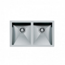 Foster 1208 850 - Lavello Quadra Sottotop, Inox spazzolato, 78.5x46 cm