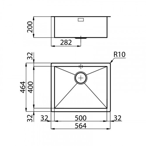 Foster 1215 050 - Lavello Quadra Sopratop o...
