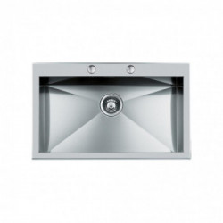 Foster 1229 050 - Lavello Quadra Sopratop o Filotop, Inox spazzolato, 82.5x50.3 cm