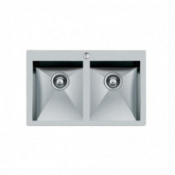 Foster 1208 050 - Lavello Quadra Sopratop o Filotop, Inox spazzolato, 78.9x50.3 cm