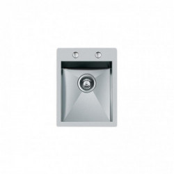 Foster 1241 050 - Lavello Quadra Sopratop, Inox spazzolato, 40x52 cm 