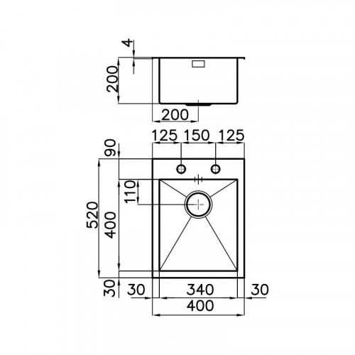 Foster 1241 050 - Lavello Quadra Sopratop, Inox...