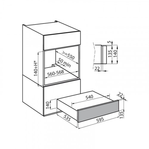 Foster 7104 600 - Cassetto Scaldavivande, Vetro...