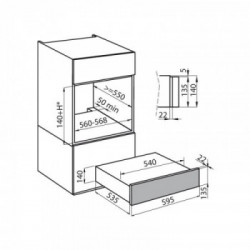 Foster 7104 600 - Cassetto Scaldavivande, Vetro Nero, 60x14 cm
