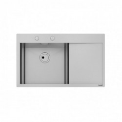 Foster 1414 002 - Lavello New Wave Sopratop o Filotop, vasca a SX, Inox spazzolato, 86x52 cm