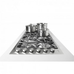 Foster 7639 000 - Piano Cottura a Gas Foster Milano Sopratop o Filotop, Inox spazzolato, 115.4x56 cm