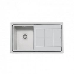 Foster KE 87.1V.34.SF - Lavello 1 Vasca + Gocciolatoio SX, 87.3 x 51.3 cm, Acciaio Inossidabile