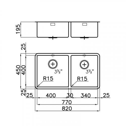Foster 2206 850 - Lavello KE Sottotop, Inox...