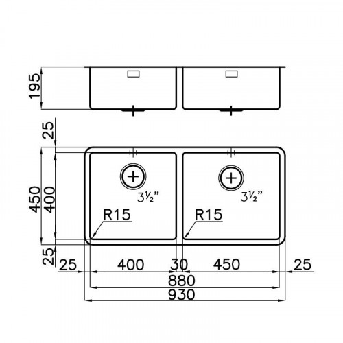 Foster 2207 850 - Lavello KE Sottotop, Inox...
