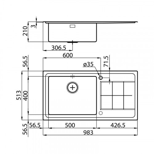 Foster 2263 052 - Lavello KE Sopratop, vasca a...