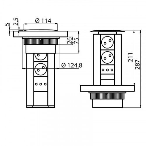 Foster 8000 012 - Portaprese Totem 3, Inox