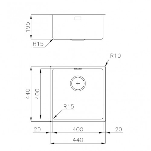 Foster 2156 056 - Lavello KE Filotop, 1 Vasca,...