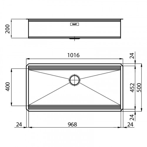 Foster 1015 850 - Lavello Milano Sottotop, Inox...