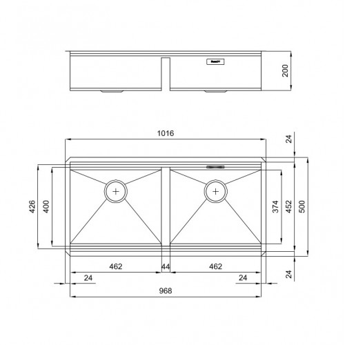 Foster 1016 850 - Lavello Milano Sottotop, 2...