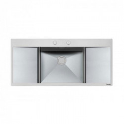Foster 1418 000 - Lavello New Wave Sopratop o Filotop, Inox spazzolato, 116x52 cm 