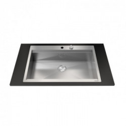 Foster 1024 050 - Lavello Milano Sopratop o Filotop, 1 Vasca, 84.6 x 56 cm, Acciaio Inossidabile