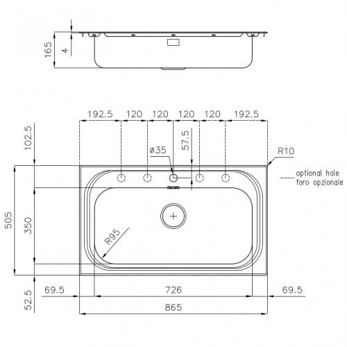 Foster 1180 150 - Lavello Monovasca S1000...