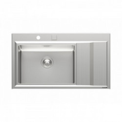 Foster 4500 052 - Lavello Stripe, 1 Vasca SX, 87.3 x 51.3 cm, Acciaio Inox