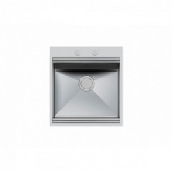 Foster 1012 050 - Lavello Milano Sopratop, 1 Vasca, 51.8 x 56 cm, Acciaio Inox